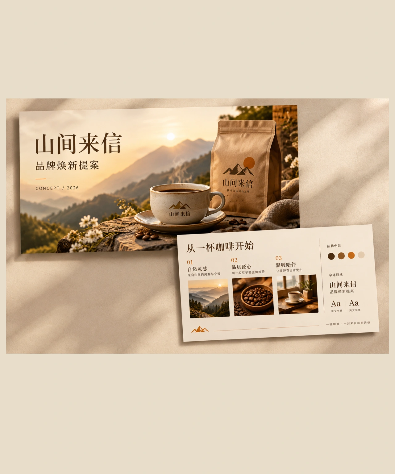 山间来信咖啡品牌提案演示稿作品