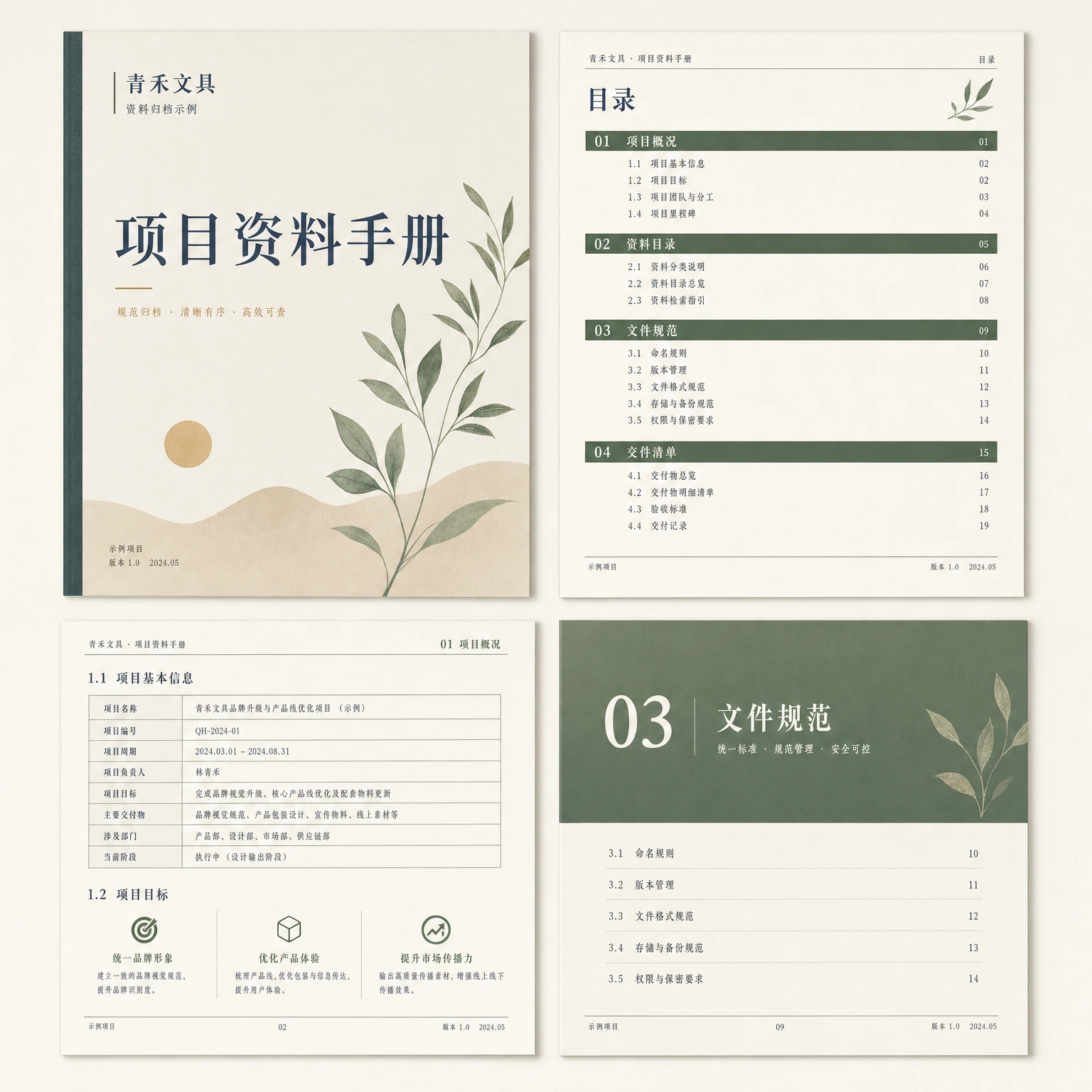 项目资料手册整体成果展示